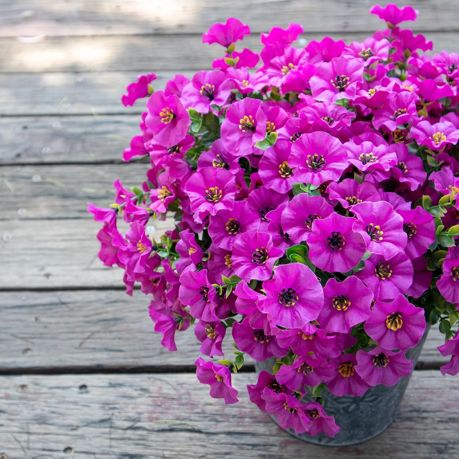 Artificial Flowers for Outdoors,UV Resistant Artificial Outdoor Flowers,Not-Fading Faux Flowers for Outdoor Planters for Front Door Porch Yard Patio Garden Home Decor,12 Bundles,Fuchsia - Image 9