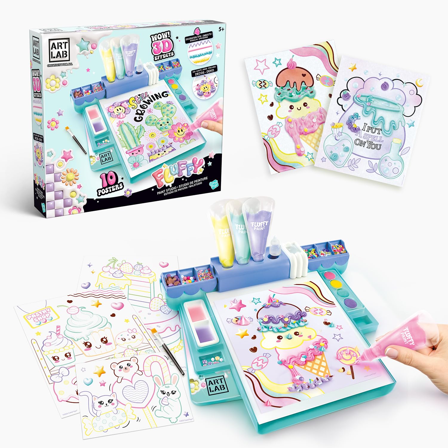 Canal Toys - Art Lab - Estudio de Acuarelas 3D con Pósters | Todo Incluido: Acuarelas, Pintura 3D, Plantillas, Decoraciones, Pósters, Pincel y Más