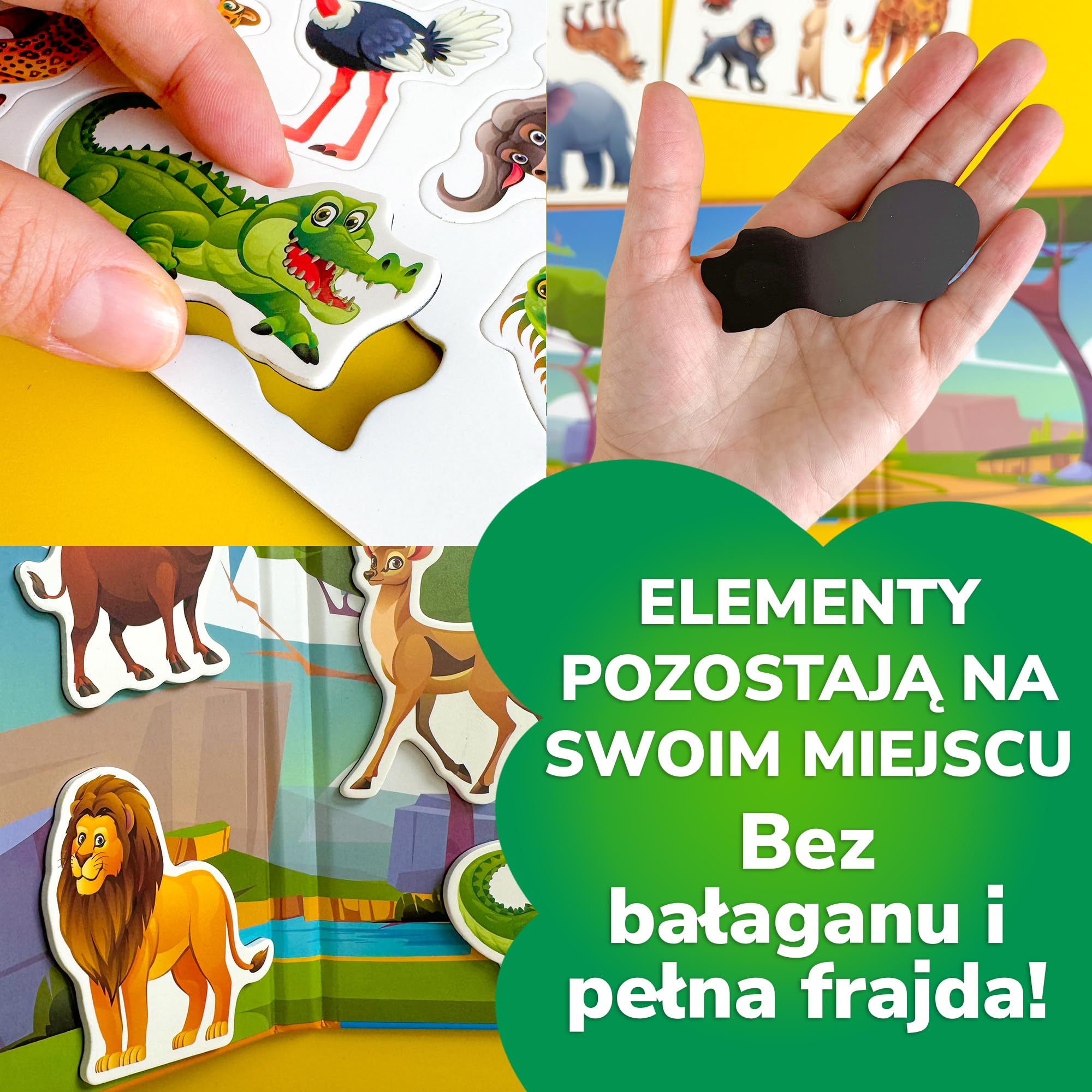 QUOKKA Magnetyczna Gra Dla Dzieci W Wieku 2-3 Lat – 20+ Elementów Afrykańska Gra Magnetyczna – Aktywność W Samolocie Dla Maluchów – Zabawki Edukacyjne Do Podróży – Gry Podróżne