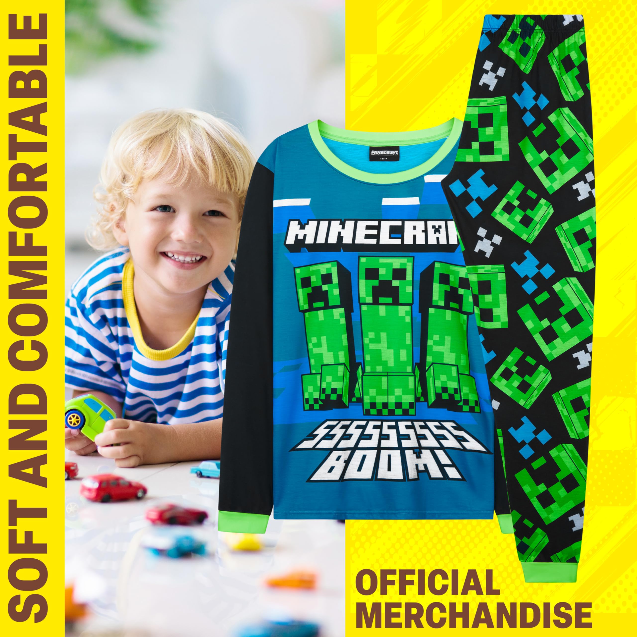 Get Trend Pyjama Garçon et Ado à Manches Longues, Ensemble Pyjama 2 Pièces pour Nuit, Détente ou Maison, Cadeau Gamer