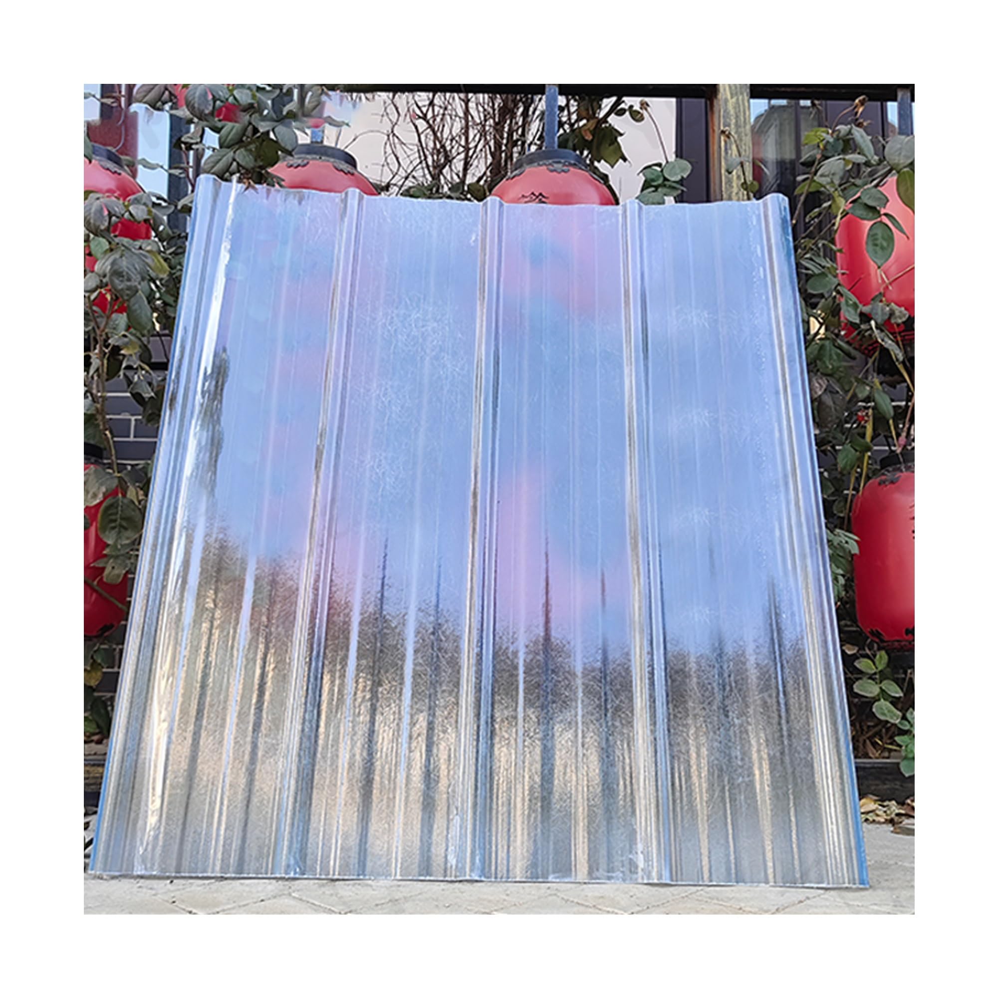 6 piezas de láminas de policarbonato transparente corrugado - paneles de toldos de plástico para invernadero, fáciles de cortar, ideales para proyectos de reemplazo al aire libre