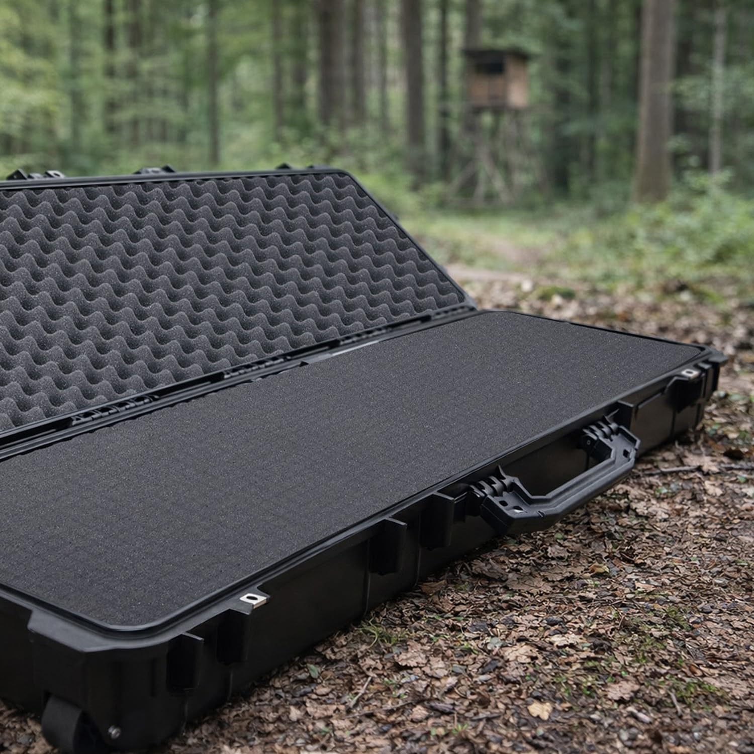 HMF Outdoor Waffenkoffer für Langwaffen ODK200, Wasserdichter IP67 Gewehrkoffer mit Rasterschaumstoff
