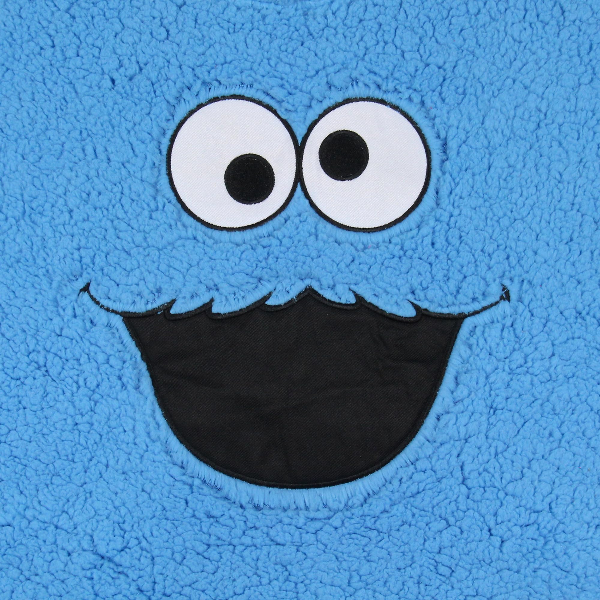 Sesame Street, felpa con cappuccio da donna in pile a maniche lunghe con stampa Cookie Monster ricamata