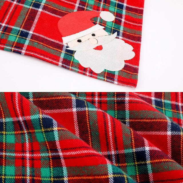 Foto 6 de 7 de QKURT 2 PCS Christmas Plaid Dog Bandana