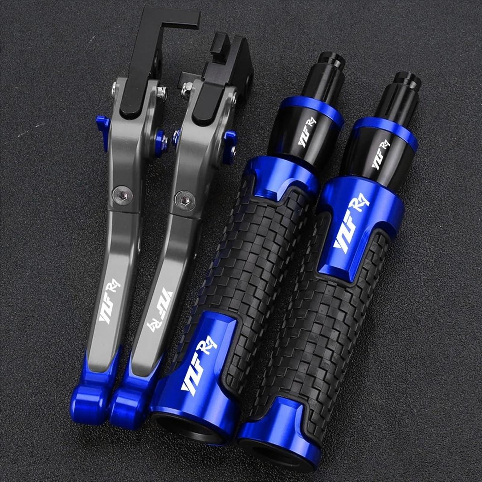 TGVSELPJ Motorcycle Part Folding Extendable Moto Adjustable Clutch Brake Levers Handbar Grips Ends for Y-AMAHA YZF-R7 YZFR7 2021-2024(Blue 7)