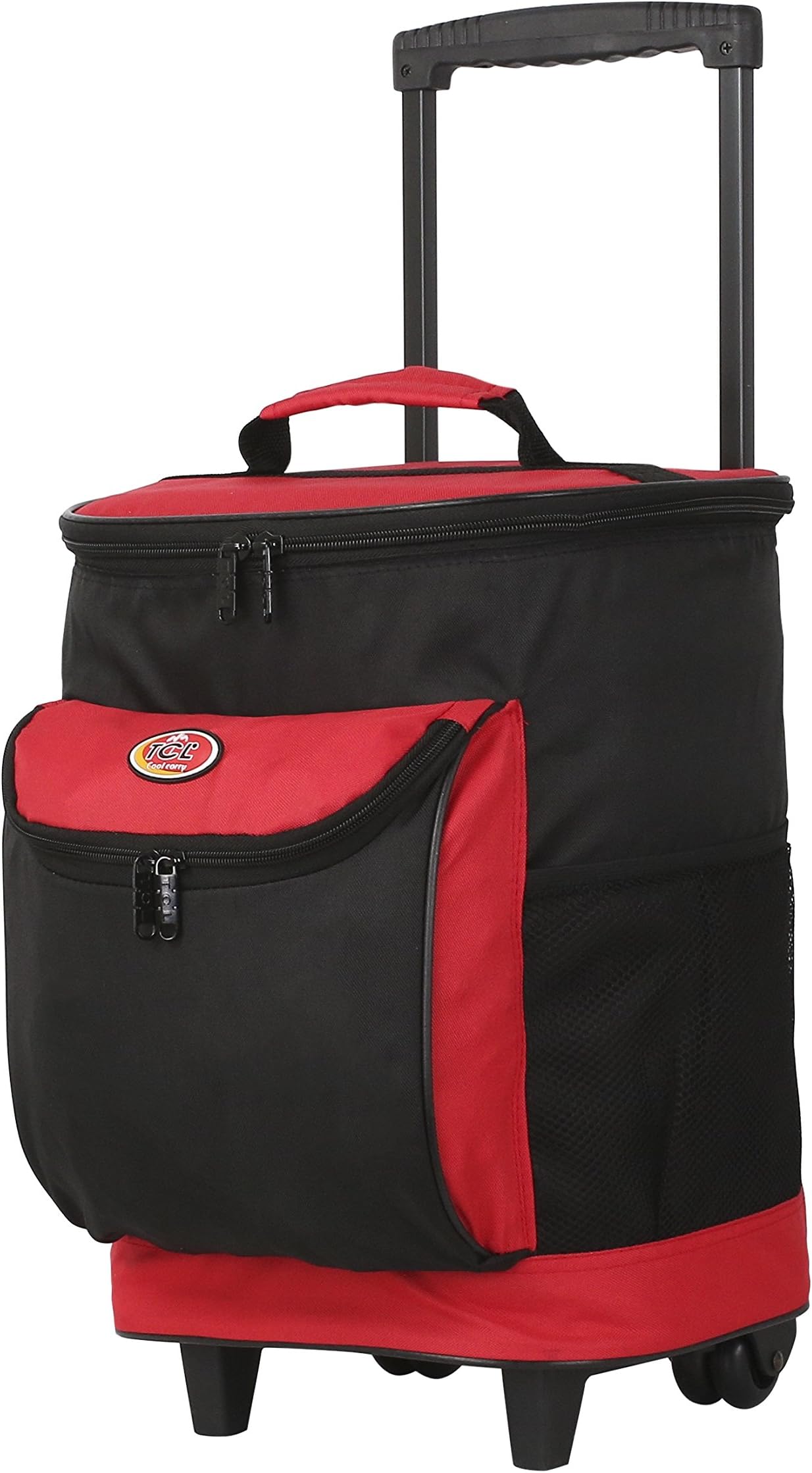 16" Cool Carry 2-Section Rolling Cooler with Thermal Insulation, Red Color Option