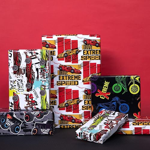 Vista 23 de PlandRichW Papel de regalo de unicornio plegado para niñas, mujeres, cumpleaños, 4, diseño de princesa, rosa, arcoíris, varita de hadas, diamante