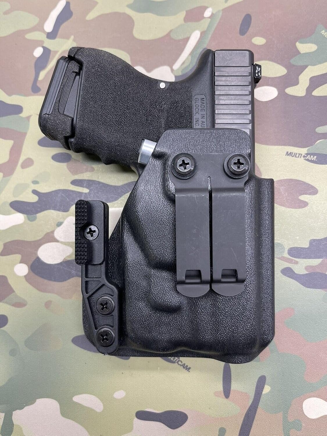 Black Kydex IWB Claw Holster Compatible with Glock 26 GEN 5 MOS Streamlight TLR-6