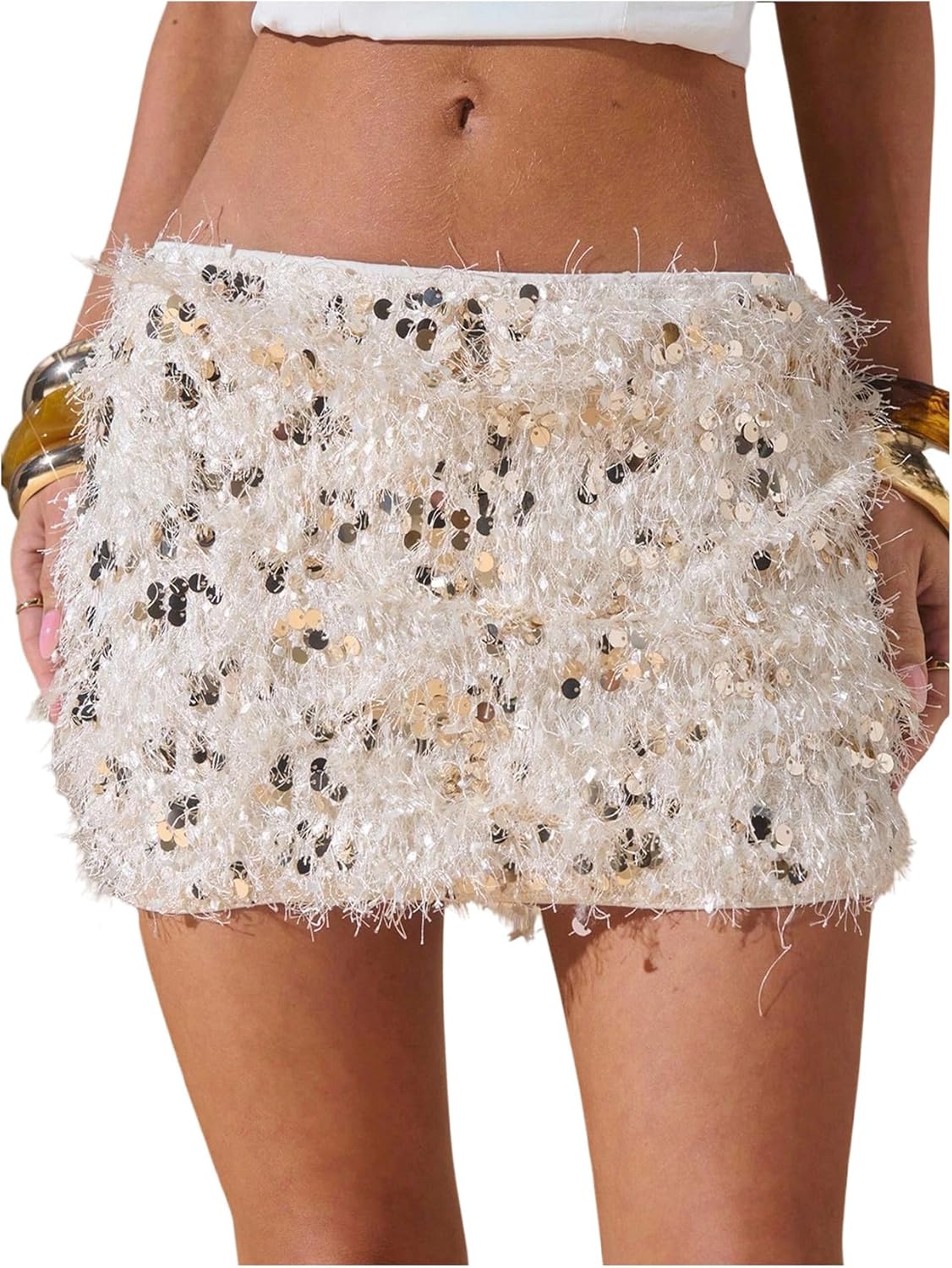 Women's Sequin Mini Skirt Y2k Glitter Low Rise Bodycon Party Club Short Skirts