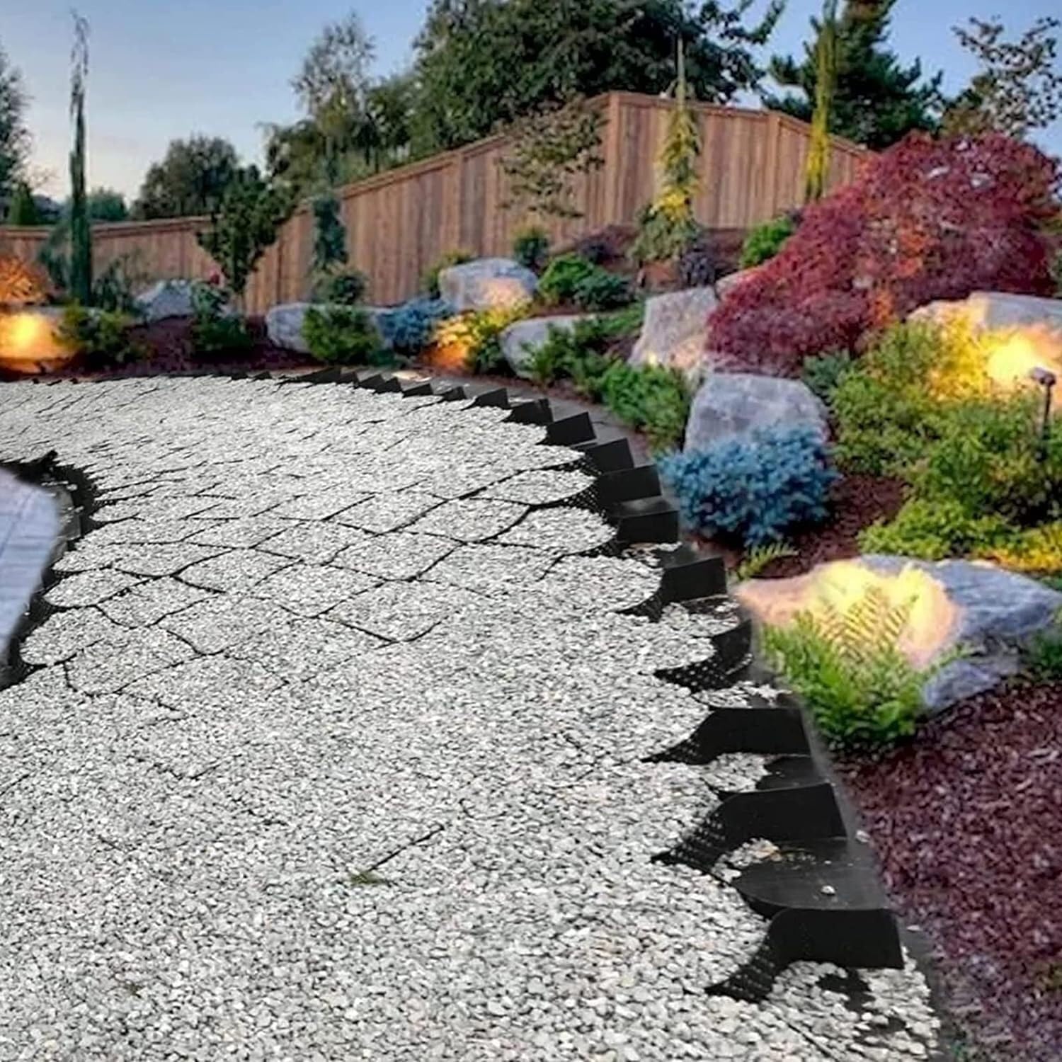 Grille au sol pour corriger les ornières d'allée et enfoncement de gravier