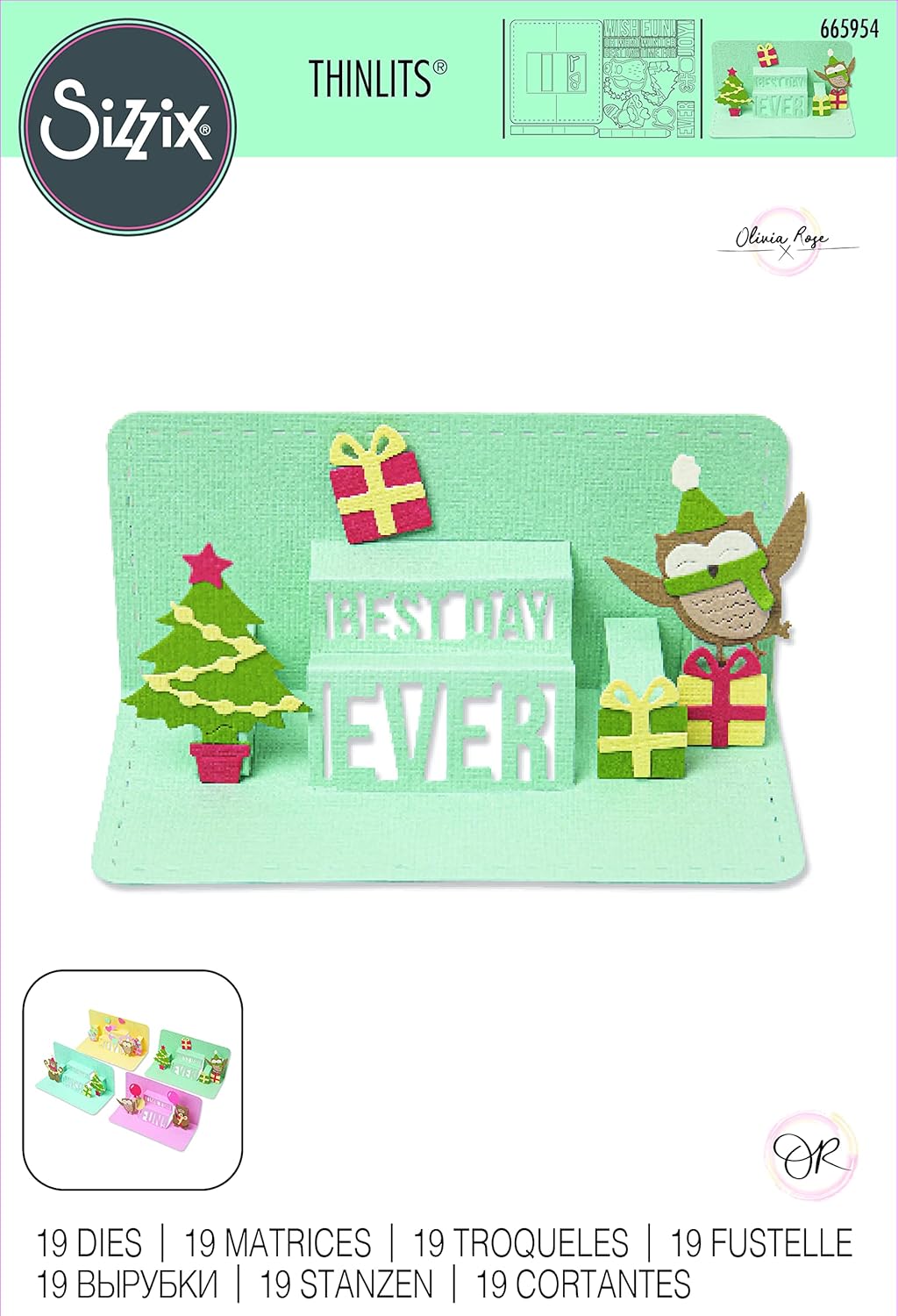 Sizzix Thinlits Die Set 19PK Multi-Phrase Pop-Up by Olivia Rose | 665954 | Chapter 4 2022 Wafer, Grey