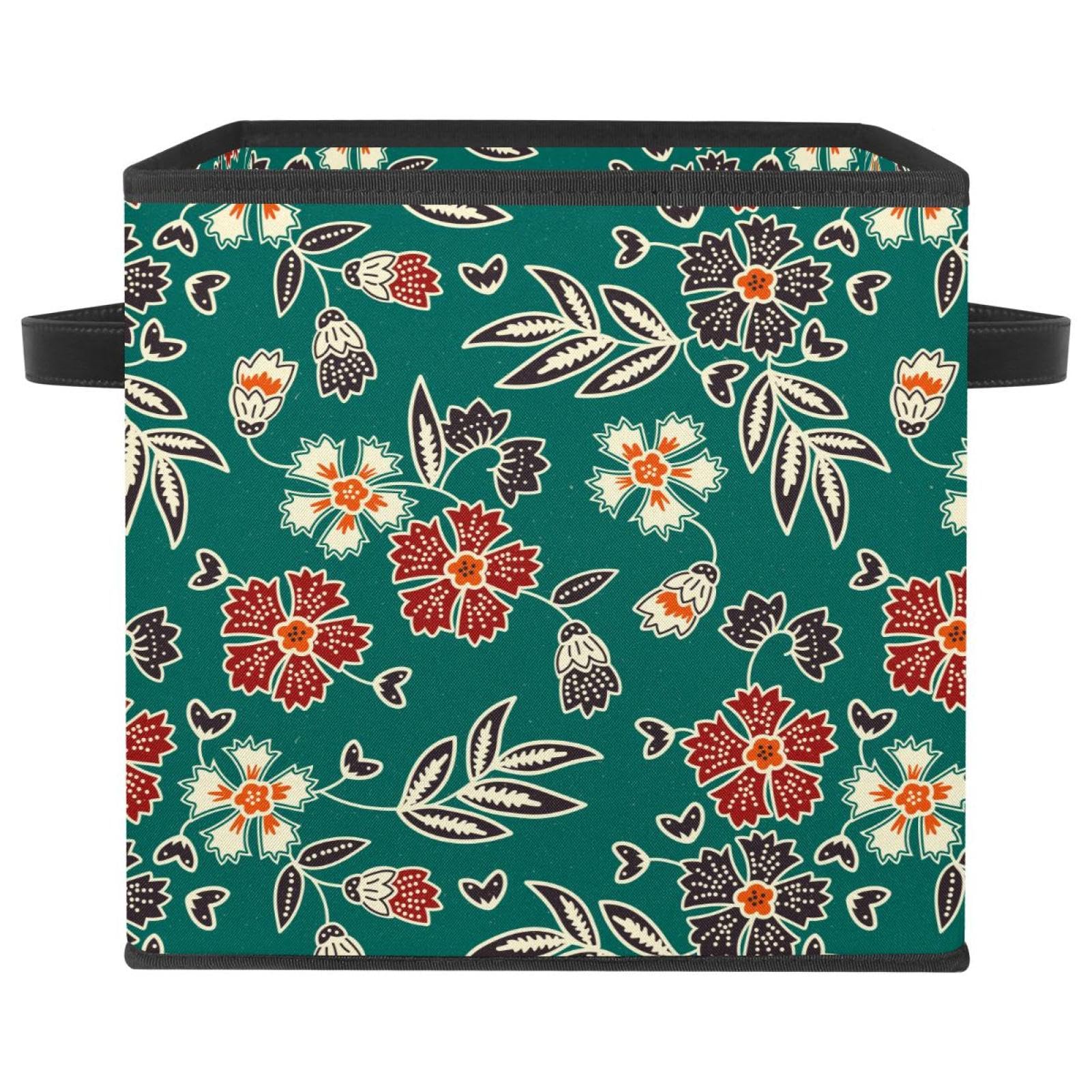 Boîte de rangement pliable en tissu de qualité supérieure au design imprimé floral
