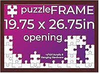 Vista 49 de Poster Palooza Kit de marco de rompecabezas de 20 x 27 pulgadas, incluye hojas de pegamento para rompecabezas, marco de madera marrón