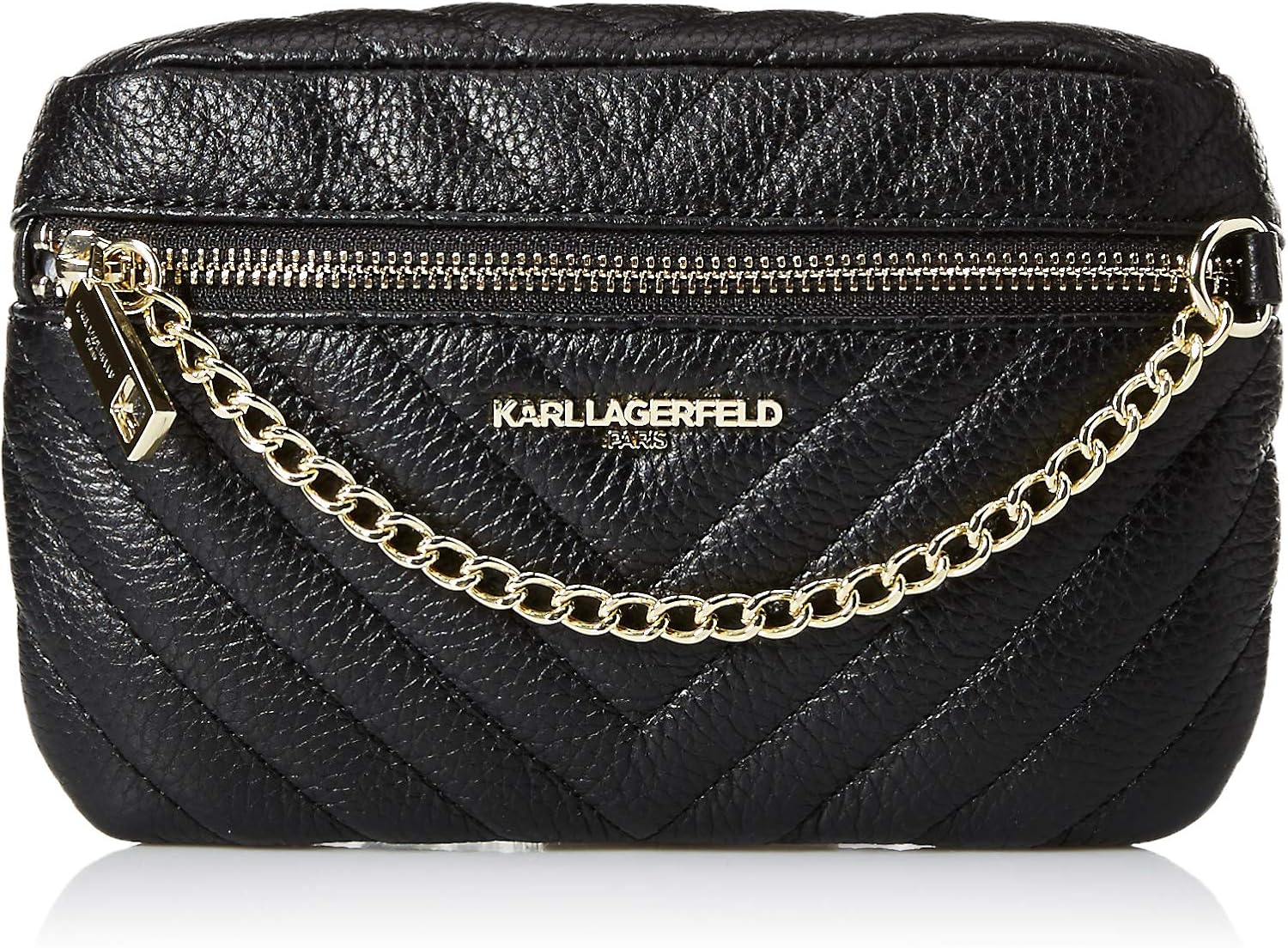 Karl Lagerfeld Paris Charlotte Belt Bag, Black/Gold Handbags