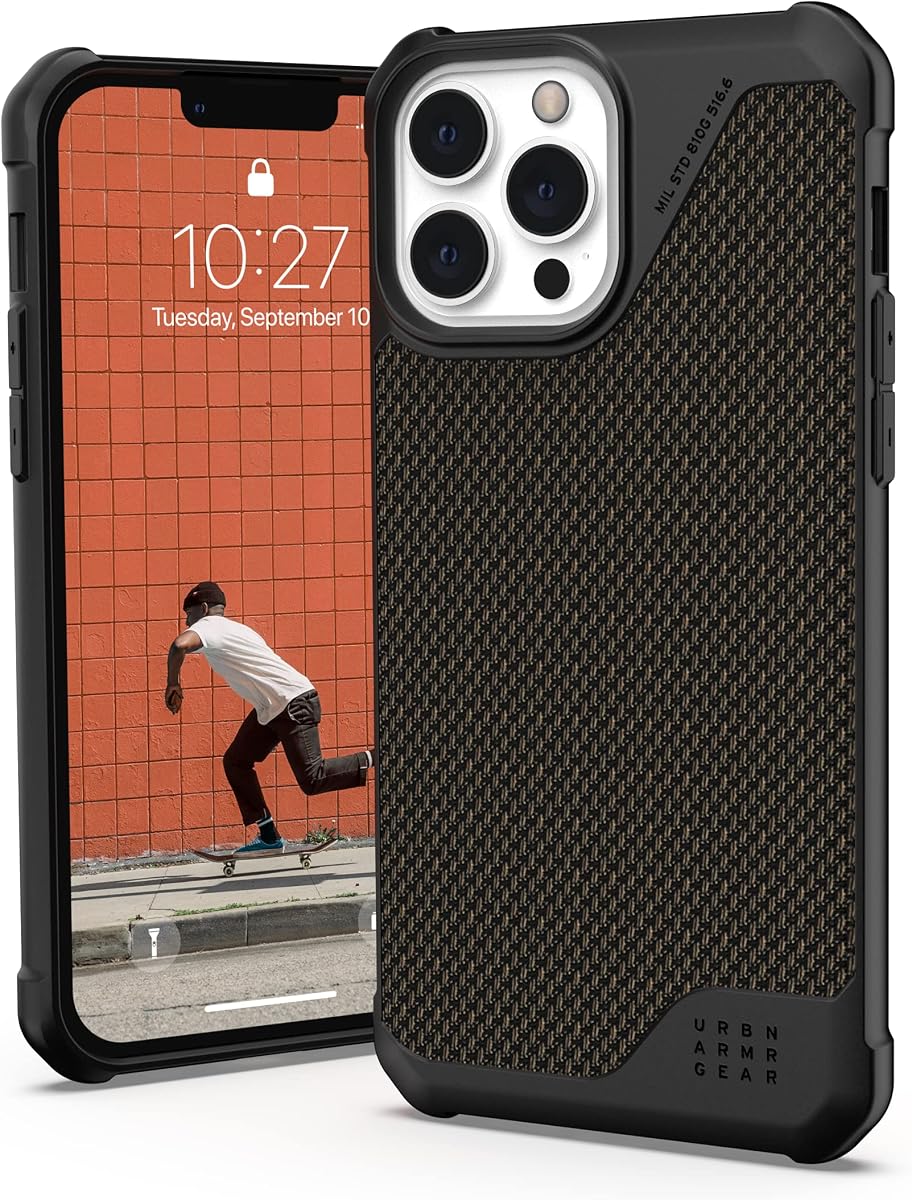 UAG Designed for iPhone 13 Pro Max Case Kevlar Olive Feather-Light Heavy Duty Shockproof Slim Rugged Metropolis LT. Protective Cover, [6.7 inch Screen]