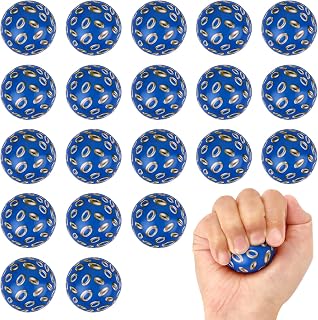 20 PCS Blue Golden Rings Stress Balls for Kids Adult Anxiety Relief Fidget Stress Toys Anxious Stress Relief Balls for School Classroom Reward Office Carnival