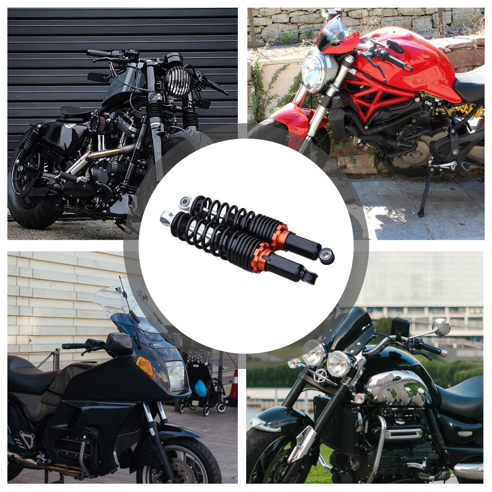 Set 2 Ammortizzatori Posteriori Moto 25cm 27cm 31cm - Idraulica Regolabile | Rinforzate Scooter Ciclomotore Bici Elettrica | Ricambi Universali Kit Smorzatore