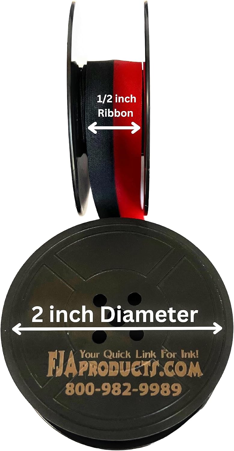 Package of Six (6 ribbons)Underwood Typewriter Ribbon spool black and red SC-20BR-UND Compatible