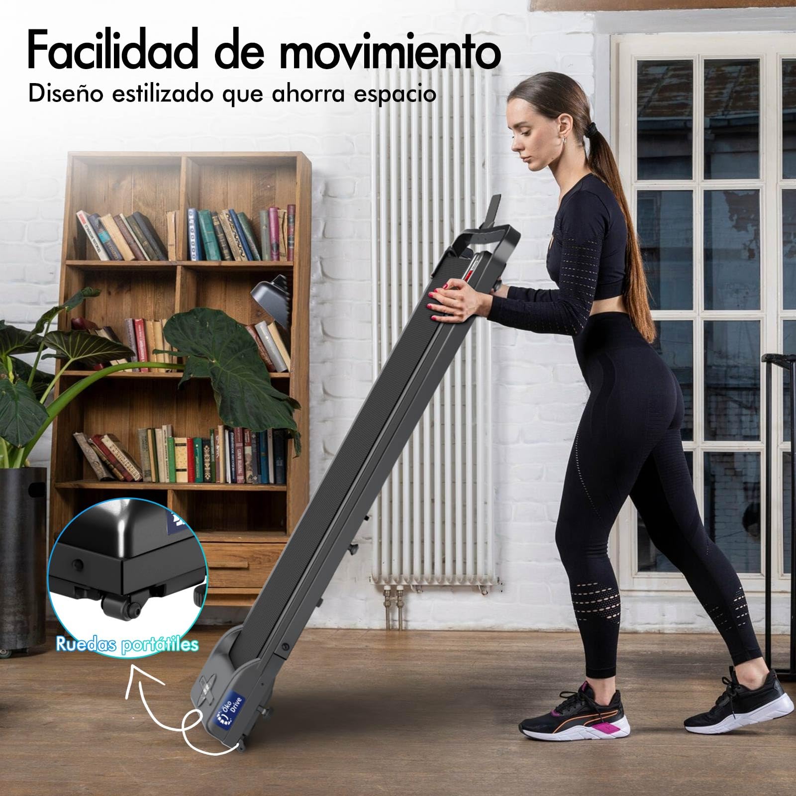 BLACK LORD Cinta de Correr 4 en 1, Walking Pads de 2.2 HP, silenciosa, 9/12 km/h, para Debajo del Escritorio con Altavoz Bluetooth, Equipo portátil para Hacer Ejercicio en casa, 120 kg, con/sin asa