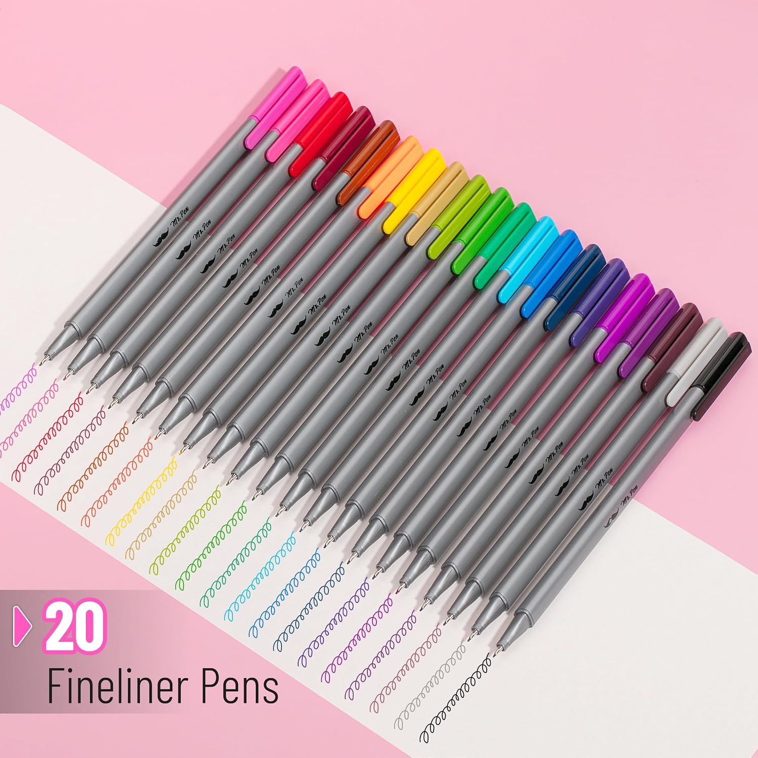 Mr. Pen- Colored Fineliner Pens, 20 Pack, 0.4mm Fine Point image 2