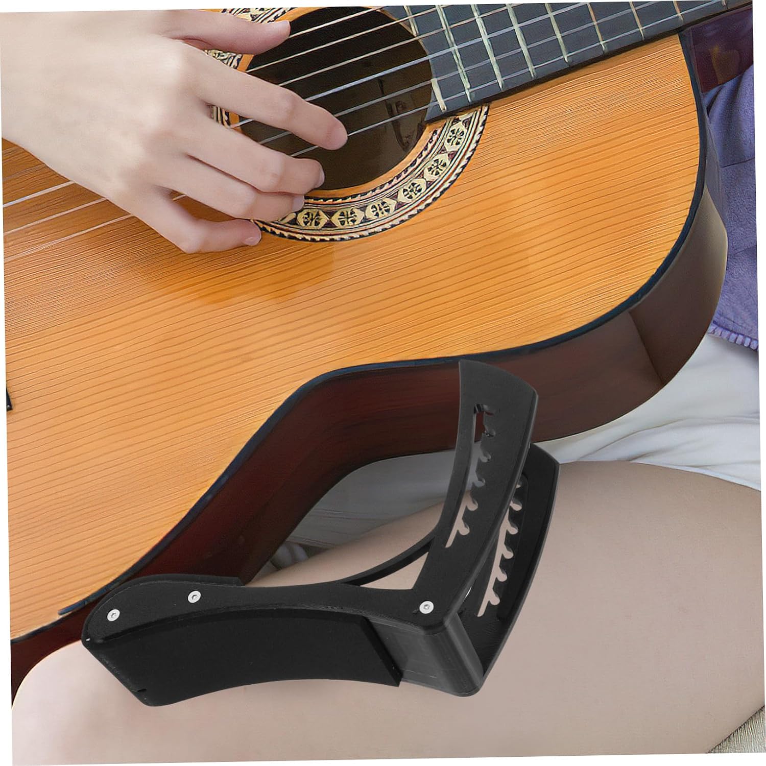 Adjustable Plastic Guitar Rest Foot Stool Support Padded Sponge