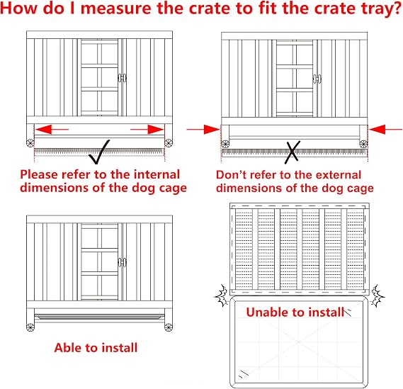Dog Crate Tray Replacement - Heavy Duty Reinforced Pan