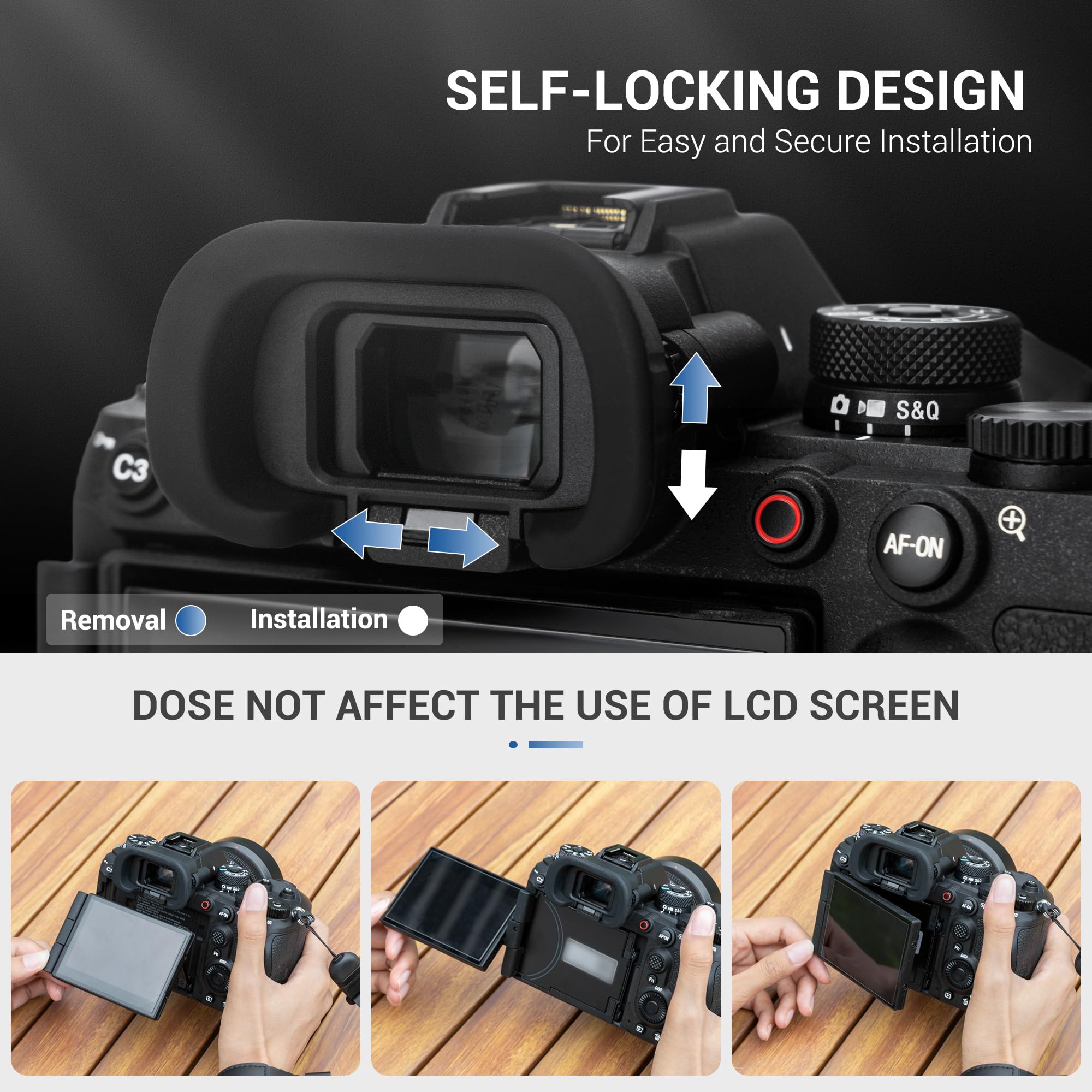 Lot De 2 œilletons En Silicone JJC Pour Sony A1 II, A9 III, A7R V, A7 IV, A1, A7S III - Remplace FDA-EP19/EP21