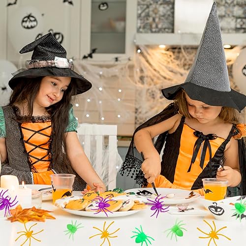 Miniatura 7 de BAINFE 3 tamaños, 120 arañas de plástico, pequeñas arañas falsas, arañas falsas, arañas de plástico realistas para Halloween, juguetes de araña de