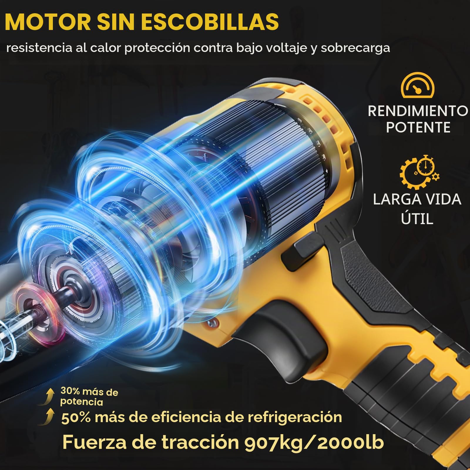 Remachadora de batería compatible con Dewalt 20 V automática sin escobillas, remachadora eléctrica LED, herramienta manual para remaches de 3,2/4 mm (sin batería)