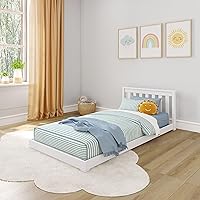 Vista 13 de Max & Lily Cama de Piso Clásica Individual, 79.75 Pulgadas, Marco de Cama Baja de Madera Maciza para Niños, Cama de Piso Moderna para Dormitorio