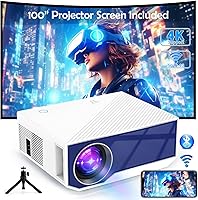 Vista 1 de Projector with 5G WiFi and Bluetooth, Outdoor Portable Mini Projectors Support 4K, Native 1080P Video Movie Projector Compatible with iOS & Android