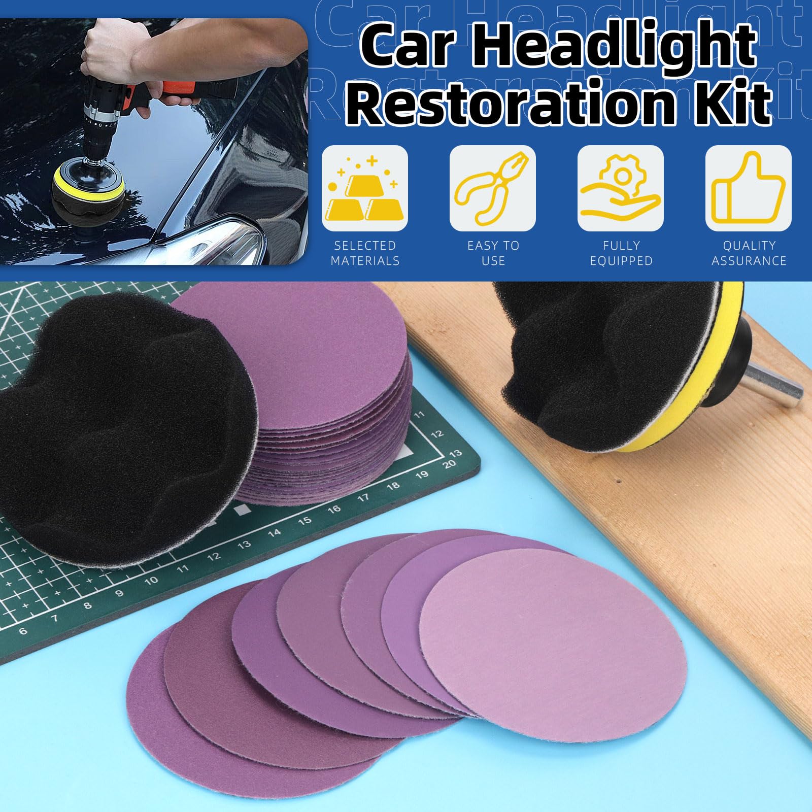 Glarks 31Pcs Car Headlight Restoration Kit - Image 3