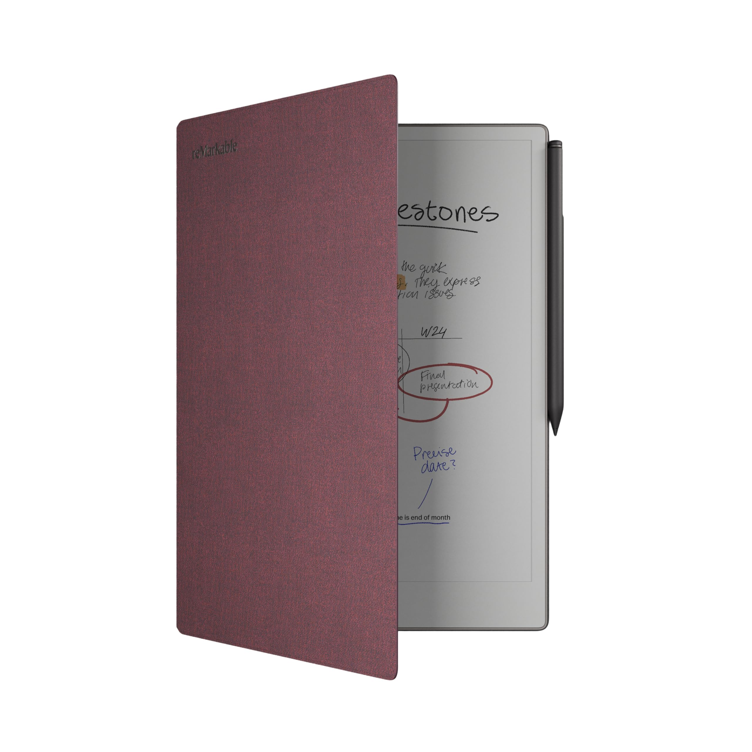 reMarkable Paper Pro – Book Folio aus Mosaikgewebe für Ihr 11,8'' Papiertablet – Burgunderrot