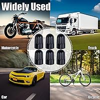 Vista 8 de 10 piezas de tapas de válvula de neumático TPMS con vástago largo, tapas de válvula de rueda de plástico negro para TPMS TR20008, tapas de vástago