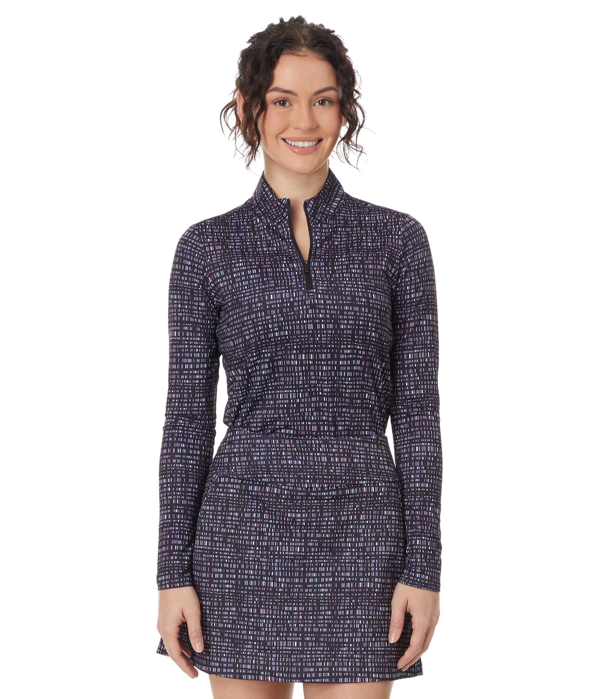 adidas Women's Ultimate365 Printed 1/4-zip Mock Tee