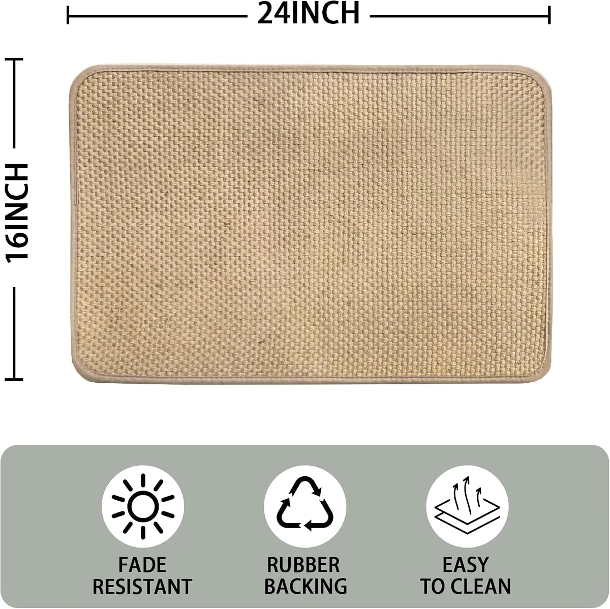 Natural Rubber & Jute Fitness Mat view 3