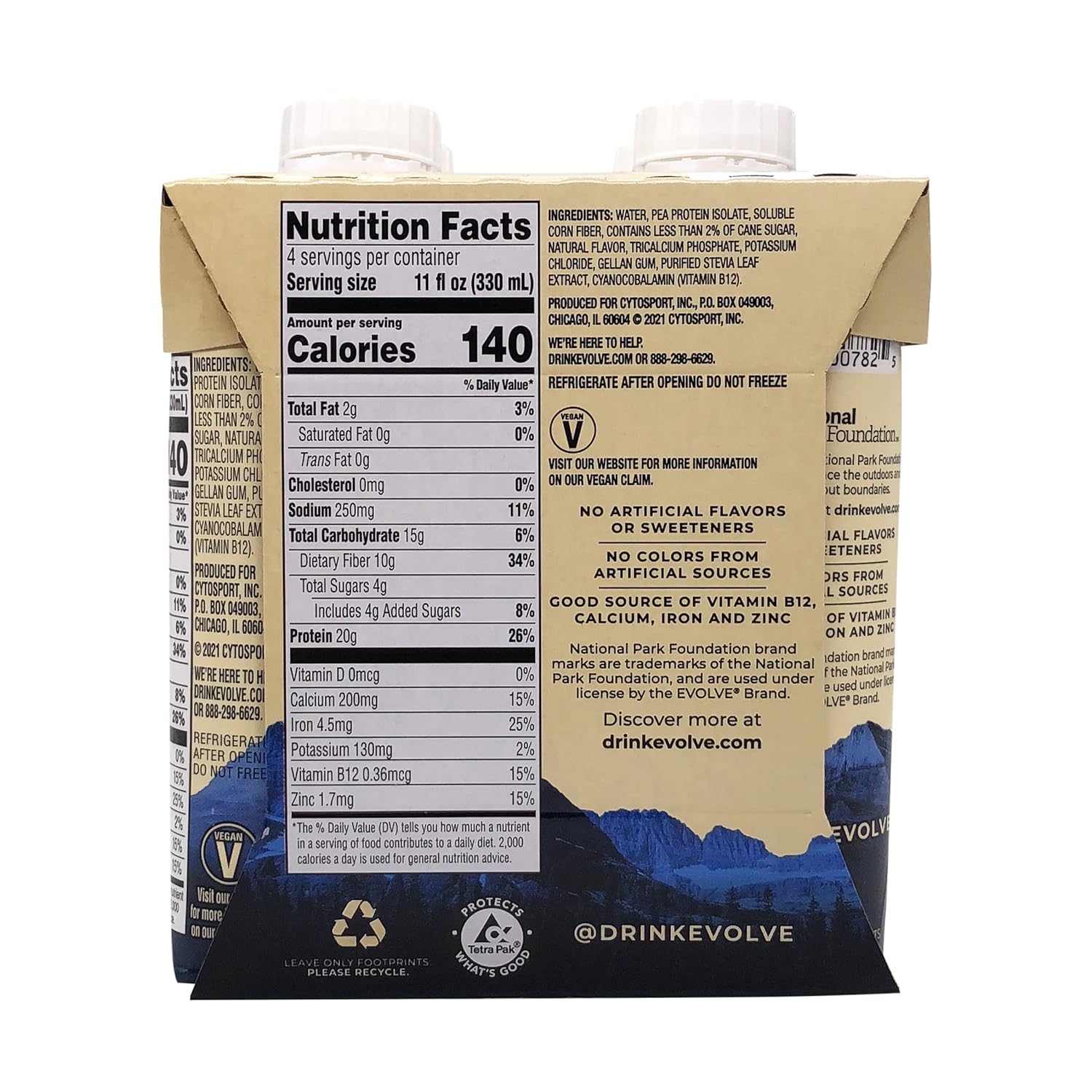 EVOLVE Vanilla Bean Protein Shakes, 11 FZ