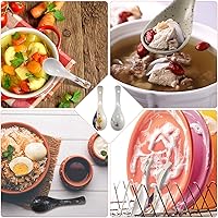 Vista 4 de Rhymad - 6 cucharas japonesas de sopa retro de cerámica, sopa de arroz estilo japonés, cucharas asiáticas chinas para servir, aperitivos, vajilla