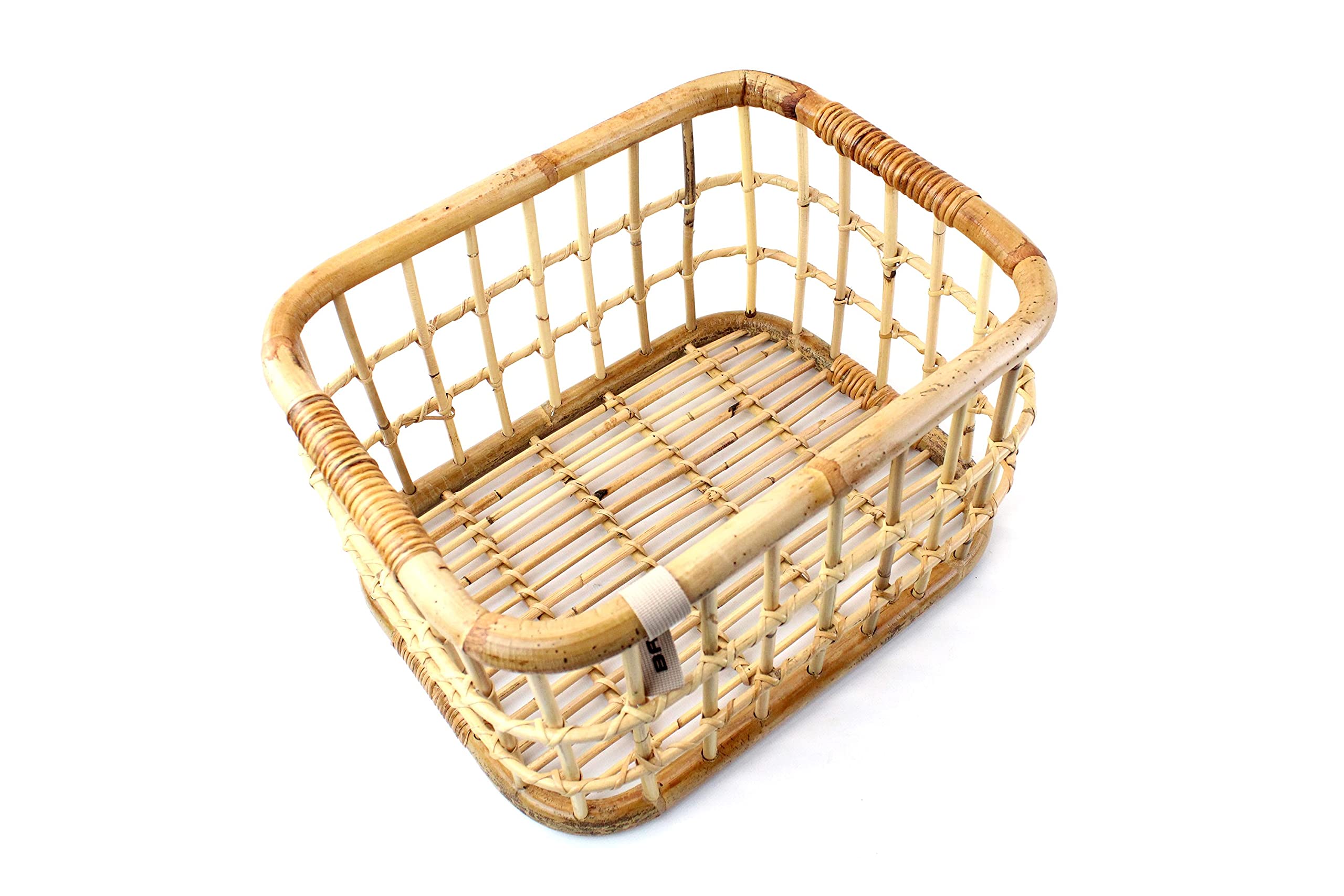 Basil Green Life Rattan Fahrradkorb - 30L - Handgeflochten - Braun