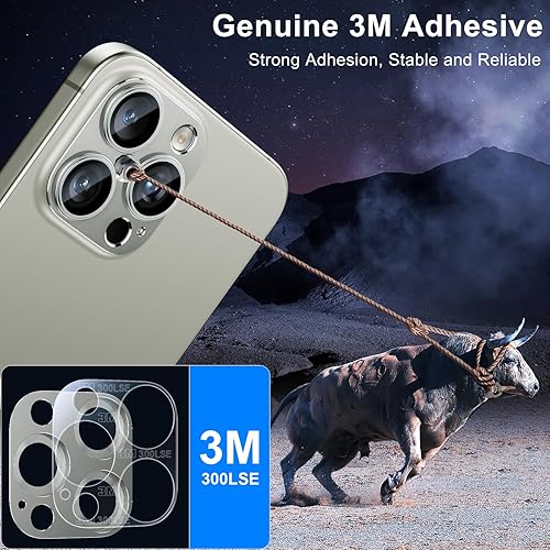 Vista 5 de Esanik Paquete de 2 protectores de lente de cámara para iPhone 16 Pro/iPhone 16 Pro Max, carcasa de aleación de aluminio mate de metal mate, Titanio