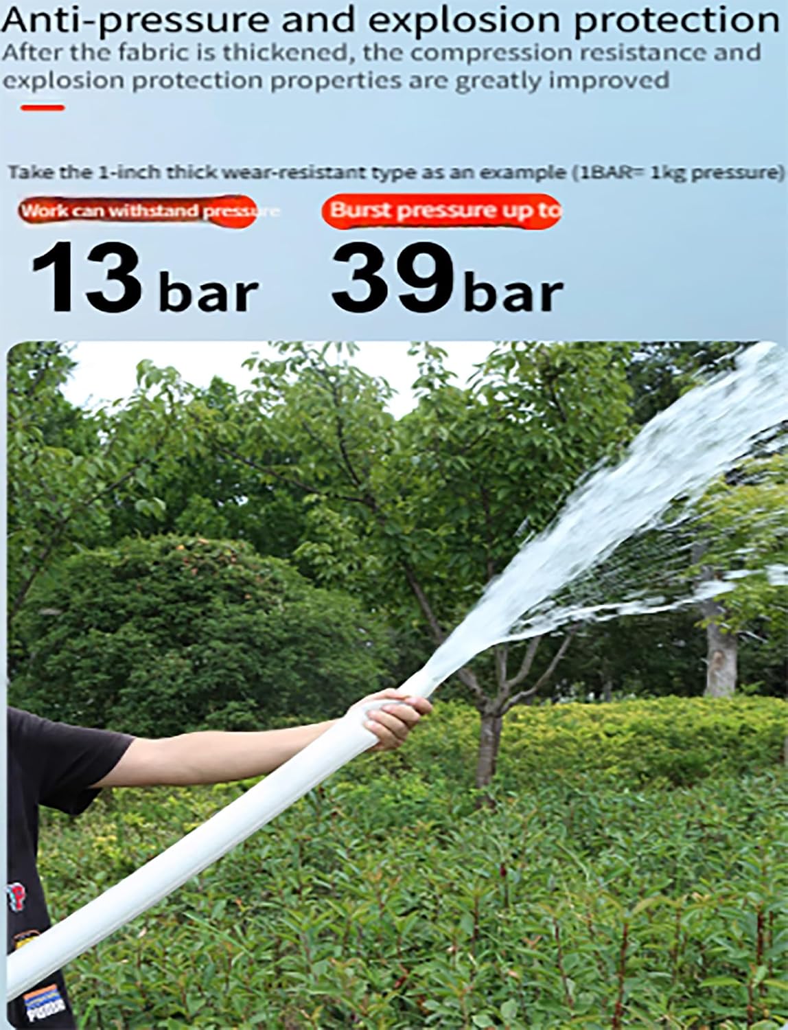 Flat Heavy Duty Backwash，1.5Inch Discharge Hose,Fire Hose，Drain Pipe for Water Transfer for Patio Garden Lawn Swimming Pool(100meter)