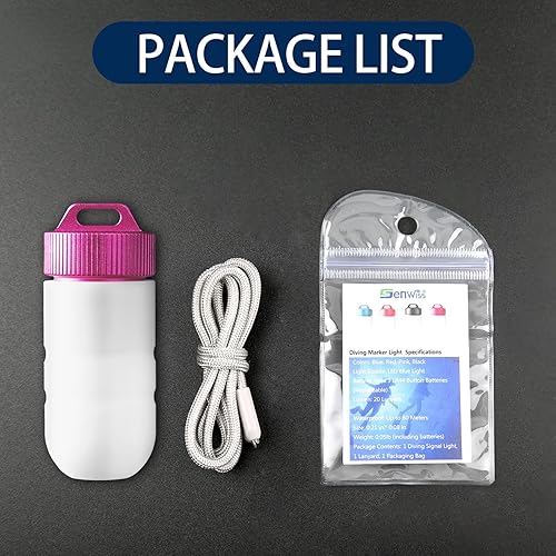Miniatura 7 de Luz de buceo, luces de marcador para buceo, linterna con pilas de botón, mini luz de tanque impermeable para 328.1 ft, portátil para esnórquel y