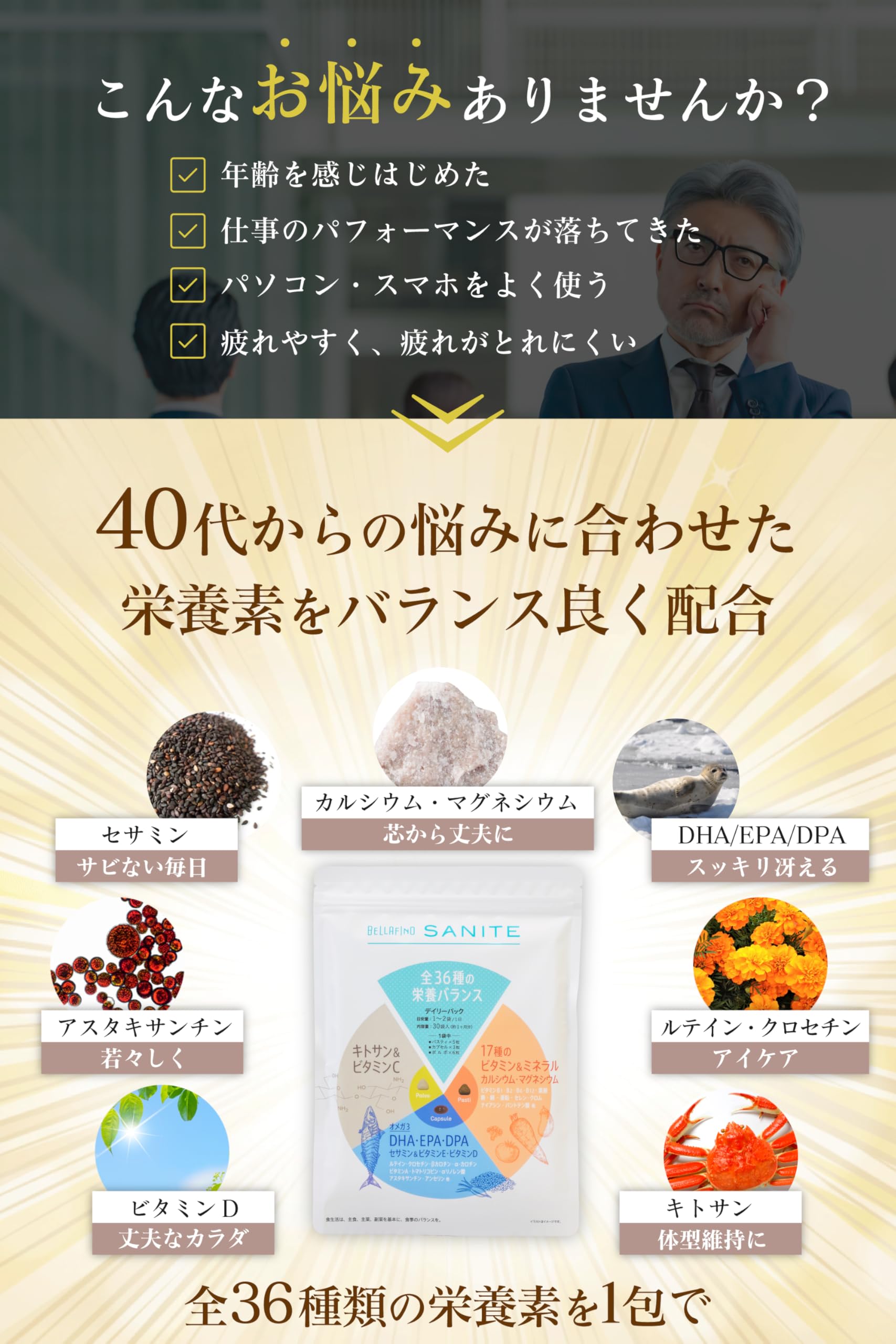 Amazon | BELLAFINO マルチビタミン ミネラル 【 40代からのエイジング 