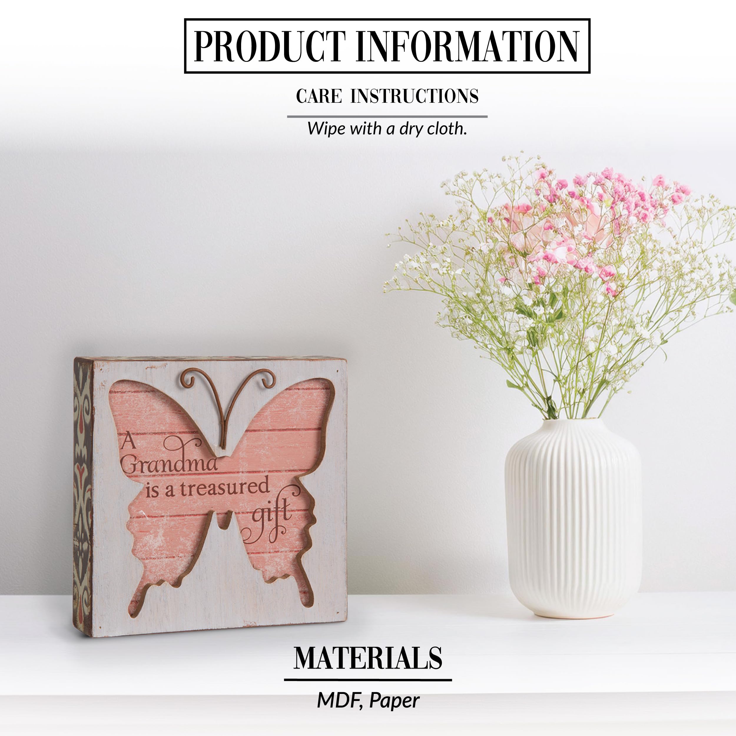 Pavilion Gift Company Simple Spirits 41087 Grandma Placa de Mariposa, 4 – 1/2 "