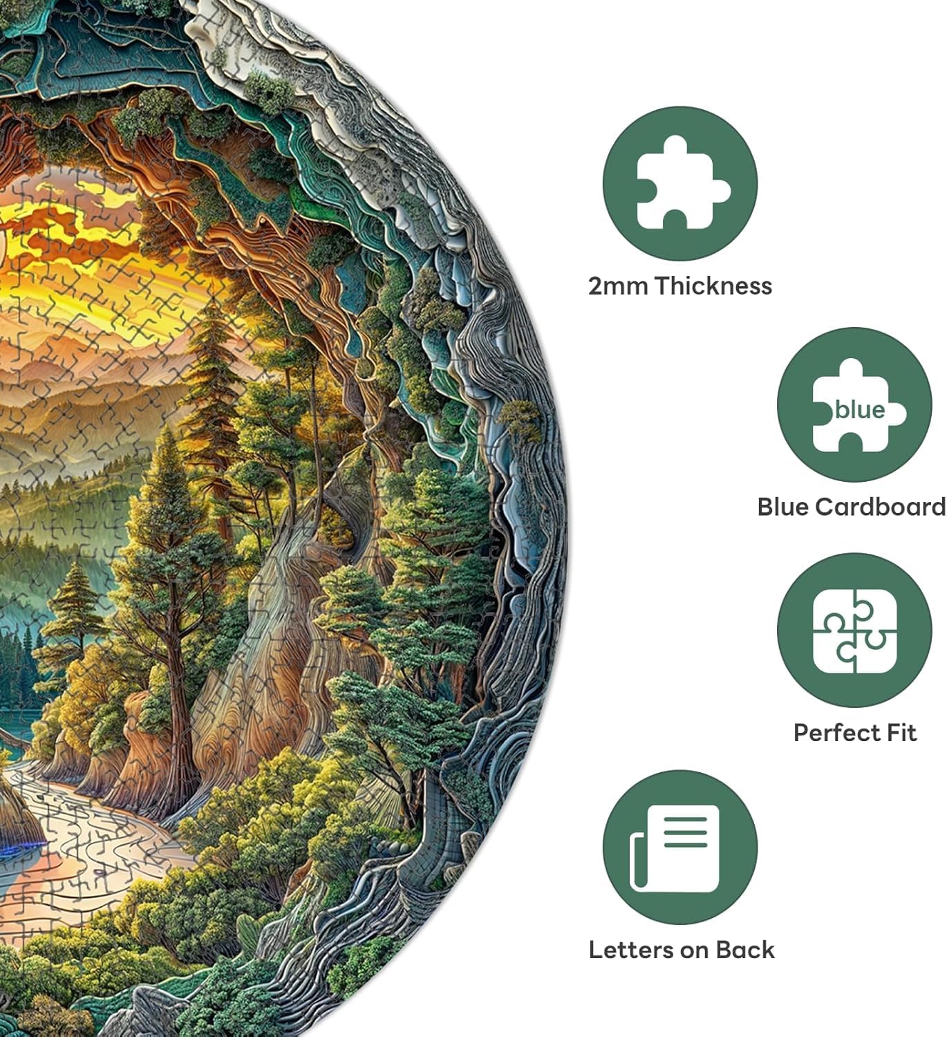Puzzle für Erwachsene, 1000-3D-Höhlenwald, 1000 Teile, 67,5 x 67,5 cm, hartes, unmögliches, rundes Puzzle, buntes DIY-Puzzle, für Heimdekoration, Familienpuzzle, perfekt für Ostern