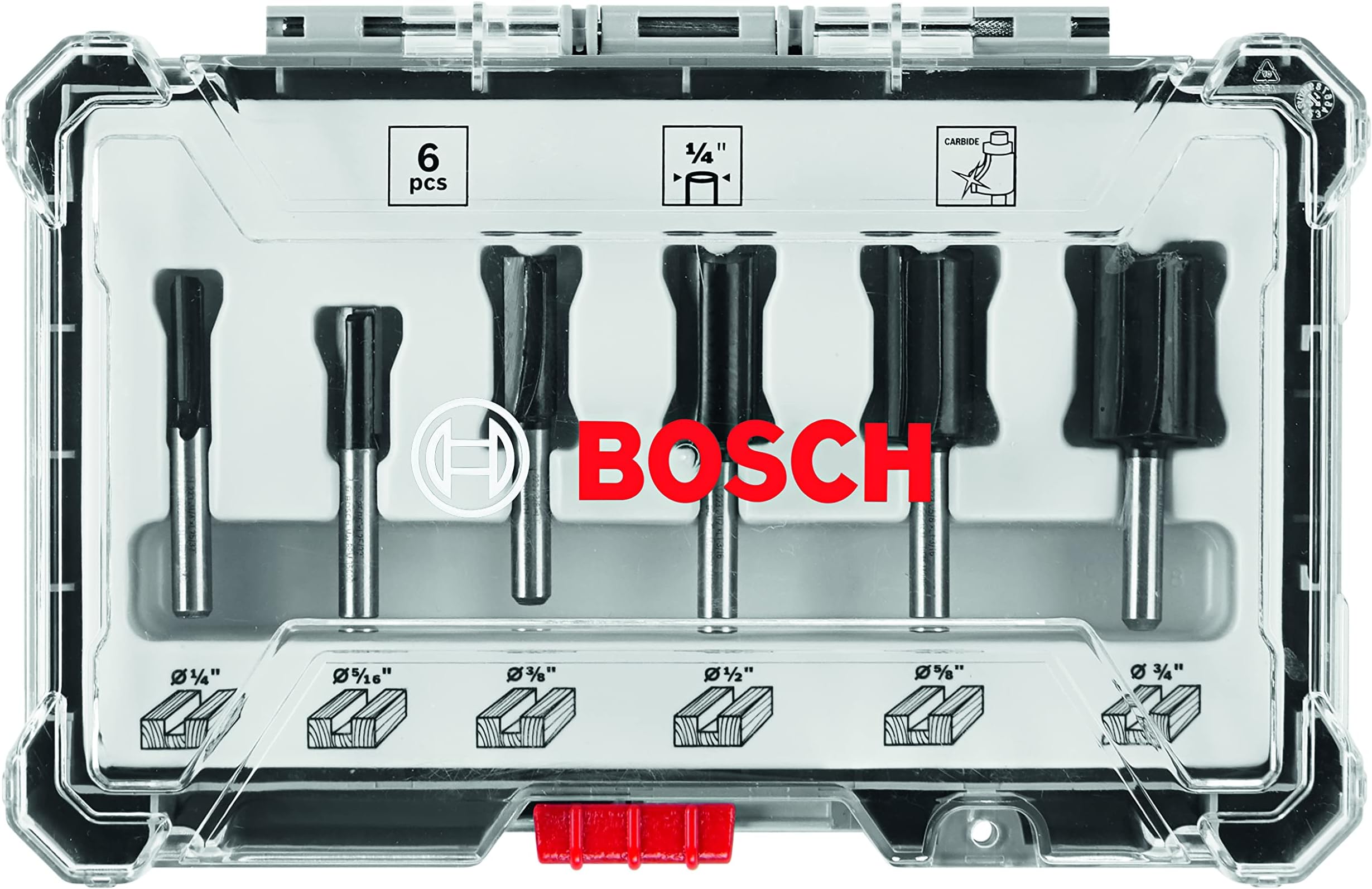 BOSCH 6 pc. CarbideTipped Groove Cutter Router Bit Set Amazon.in