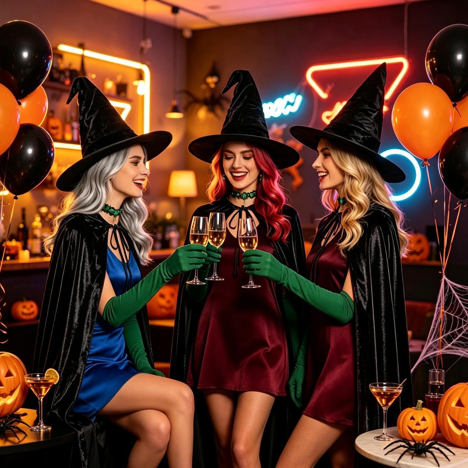 Costume Da Per Donna 6 Pezzi Orecchini Occhiali Accessori Cosplay Halloween