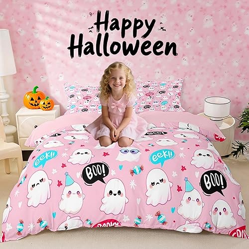 Erosebridal Happy Halloween Bedding Set Full Kids Cute Ghost Comforter Set for K