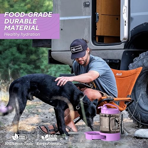 Miniatura 3 de Botella de agua portátil para perros de viaje  77 oz grande tazón de agua de viaje para perros, camping, senderismo, playa, viajes, esenciales,
