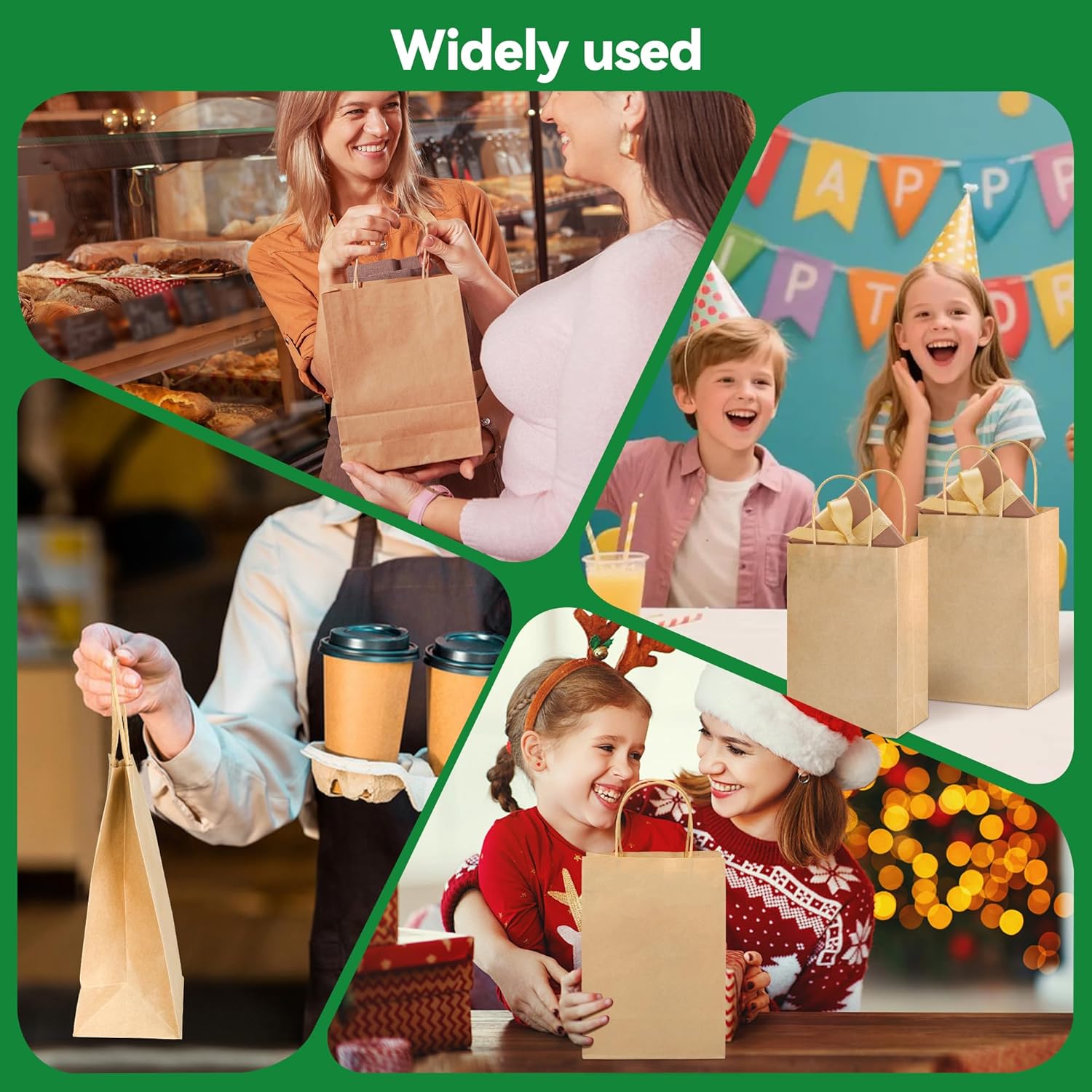 100 Pack Paper Gift Bags with Handles – Small Brown Recyclable Shopping Bags 5.5x3.15x7.87 inch – Heavy Duty 5lbs Capacity for Parties, Retail, Weddings, Baby Showers, Birthdays, Small Business Packaging (Brown) - Image 8